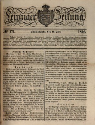 Leipziger Zeitung Samstag 18. Juli 1846