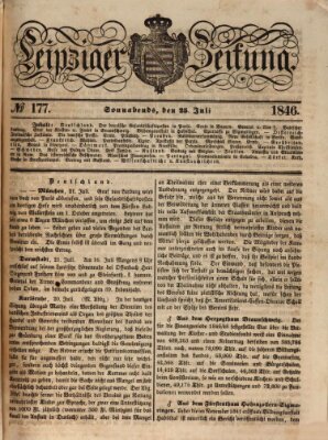 Leipziger Zeitung Samstag 25. Juli 1846