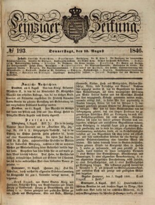 Leipziger Zeitung Donnerstag 13. August 1846