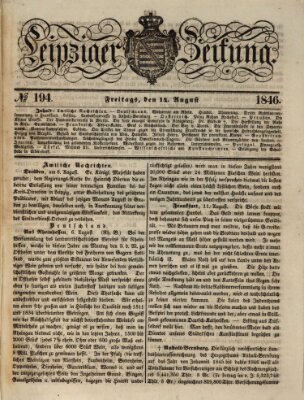 Leipziger Zeitung Freitag 14. August 1846