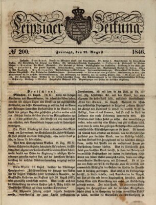 Leipziger Zeitung Freitag 21. August 1846