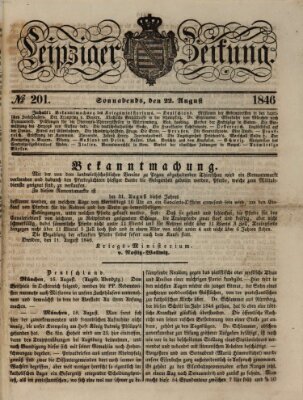 Leipziger Zeitung Samstag 22. August 1846