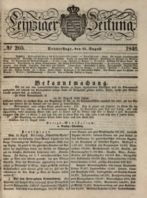 Leipziger Zeitung Donnerstag 27. August 1846