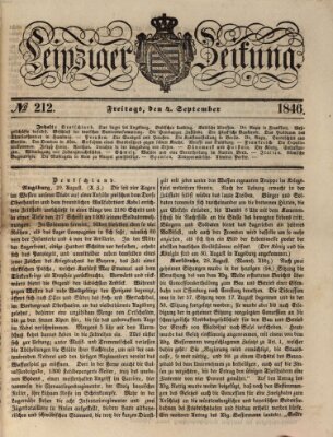 Leipziger Zeitung Freitag 4. September 1846