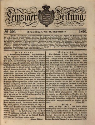 Leipziger Zeitung Donnerstag 24. September 1846