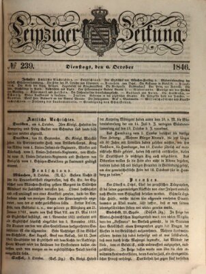 Leipziger Zeitung Dienstag 6. Oktober 1846