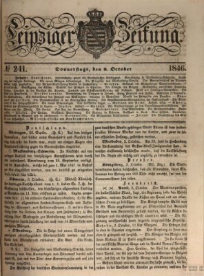 Leipziger Zeitung Donnerstag 8. Oktober 1846