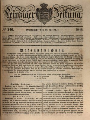 Leipziger Zeitung Mittwoch 14. Oktober 1846