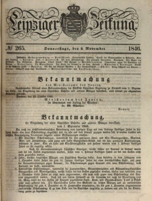 Leipziger Zeitung Donnerstag 5. November 1846