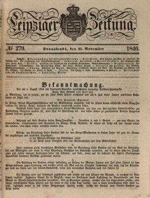 Leipziger Zeitung Samstag 21. November 1846