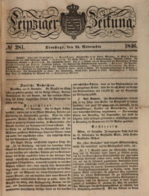 Leipziger Zeitung Dienstag 24. November 1846