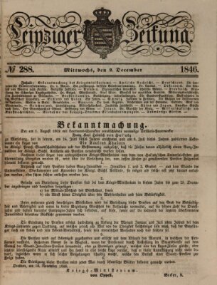 Leipziger Zeitung Mittwoch 2. Dezember 1846