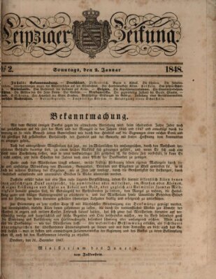 Leipziger Zeitung Sonntag 2. Januar 1848