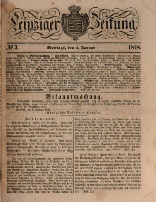 Leipziger Zeitung Montag 3. Januar 1848