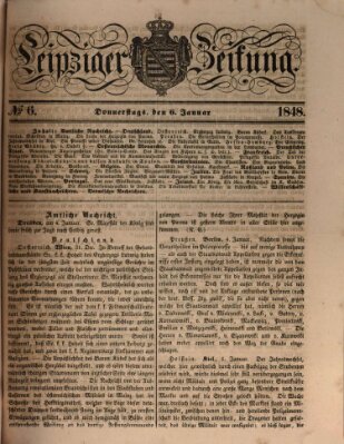 Leipziger Zeitung Donnerstag 6. Januar 1848