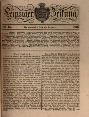 Leipziger Zeitung Samstag 15. Januar 1848