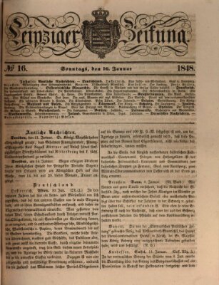 Leipziger Zeitung Sonntag 16. Januar 1848