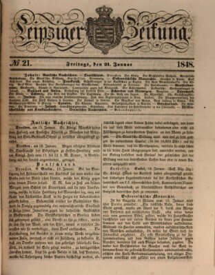 Leipziger Zeitung Freitag 21. Januar 1848