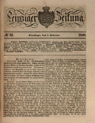 Leipziger Zeitung Dienstag 1. Februar 1848