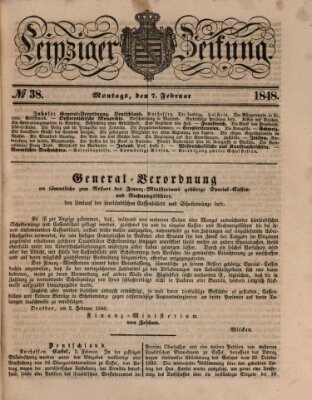 Leipziger Zeitung Montag 7. Februar 1848