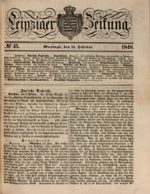 Leipziger Zeitung Montag 14. Februar 1848