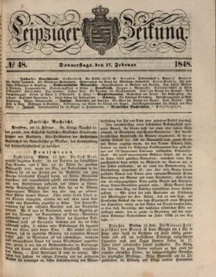 Leipziger Zeitung Donnerstag 17. Februar 1848