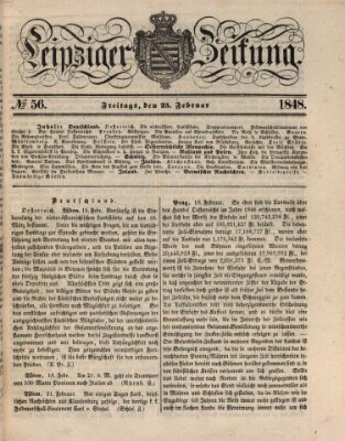 Leipziger Zeitung Freitag 25. Februar 1848