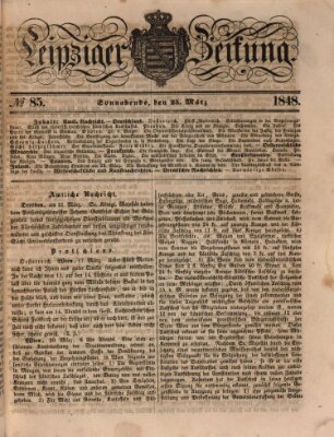 Leipziger Zeitung Samstag 25. März 1848