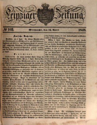 Leipziger Zeitung Mittwoch 12. April 1848