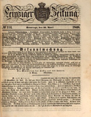 Leipziger Zeitung Sonntag 23. April 1848