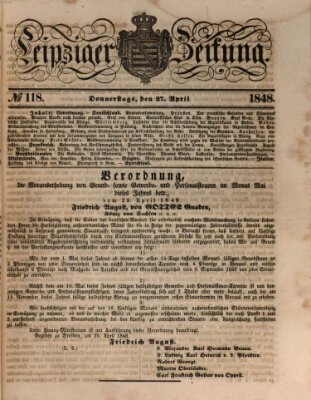 Leipziger Zeitung Donnerstag 27. April 1848