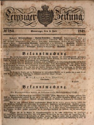 Leipziger Zeitung Sonntag 2. Juli 1848