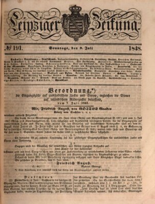 Leipziger Zeitung Sonntag 9. Juli 1848