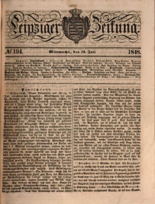 Leipziger Zeitung Mittwoch 12. Juli 1848