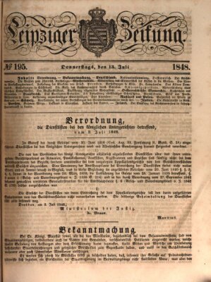 Leipziger Zeitung Donnerstag 13. Juli 1848