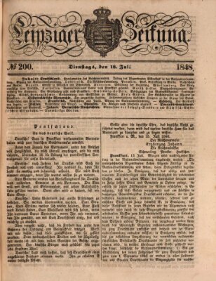 Leipziger Zeitung Dienstag 18. Juli 1848