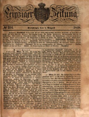 Leipziger Zeitung Dienstag 1. August 1848