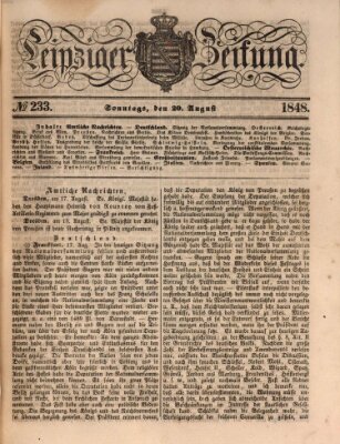 Leipziger Zeitung Sonntag 20. August 1848