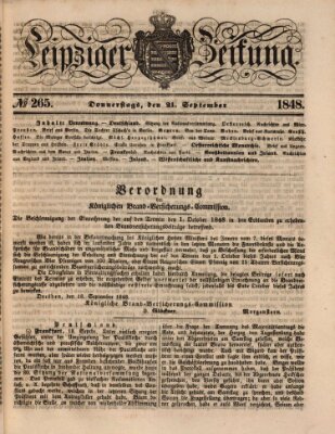 Leipziger Zeitung Donnerstag 21. September 1848