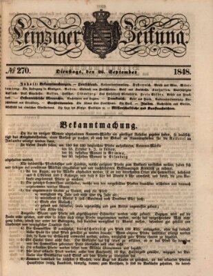 Leipziger Zeitung Dienstag 26. September 1848