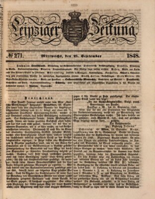 Leipziger Zeitung Mittwoch 27. September 1848