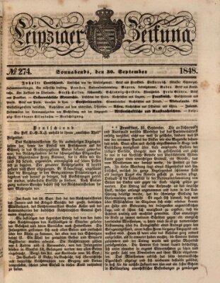 Leipziger Zeitung Samstag 30. September 1848