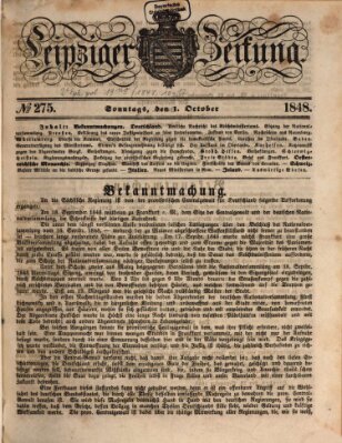 Leipziger Zeitung Sonntag 1. Oktober 1848