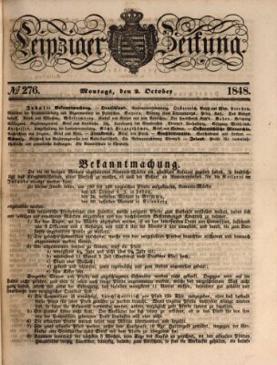 Leipziger Zeitung Montag 2. Oktober 1848