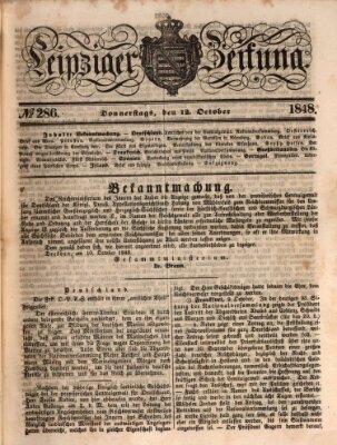 Leipziger Zeitung Donnerstag 12. Oktober 1848