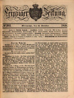 Leipziger Zeitung Mittwoch 18. Oktober 1848