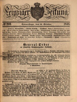 Leipziger Zeitung Donnerstag 19. Oktober 1848