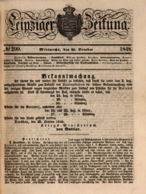 Leipziger Zeitung Mittwoch 25. Oktober 1848