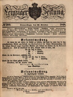 Leipziger Zeitung Donnerstag 26. Oktober 1848