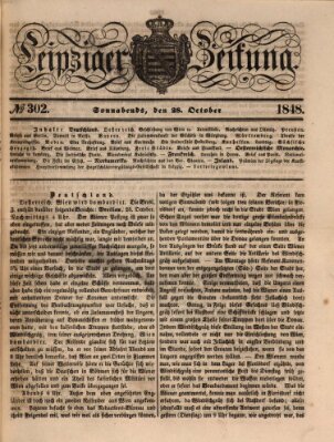 Leipziger Zeitung Samstag 28. Oktober 1848